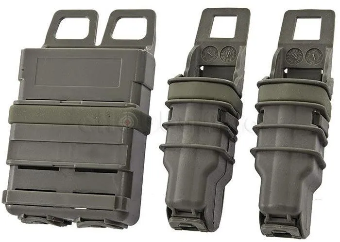 MOLLE RIFLE & DBL PISTOL HOLDER, HARDSHELL (OD)