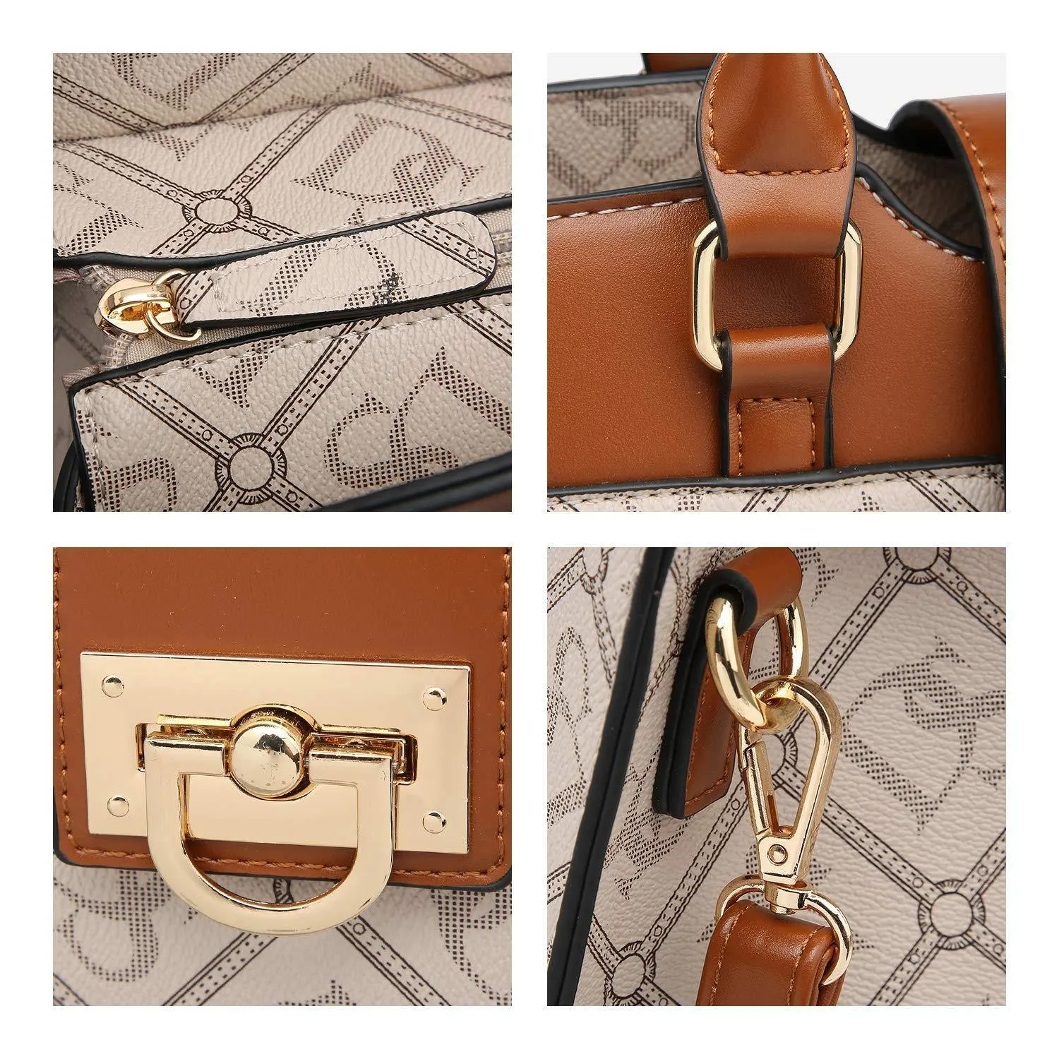 Monogram Flap Satchel with Matching Wristlet