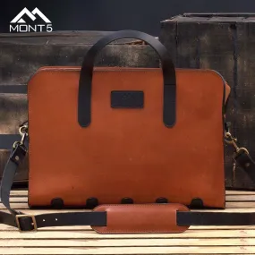 MONT5 Ganish Tan Briefcase