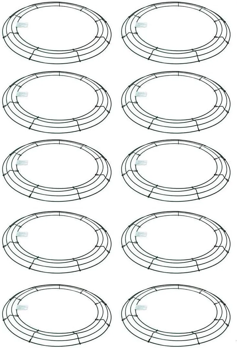 MTB Wire Wreath Frame 18 Inch Green, Pack of 10 Wreath Form Wreath Rings for DIY Christmas New Year Decor