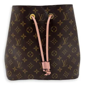 NeoNoe Bucket Bag MM Pink in Monogram Coated Canvas, Gold hardware