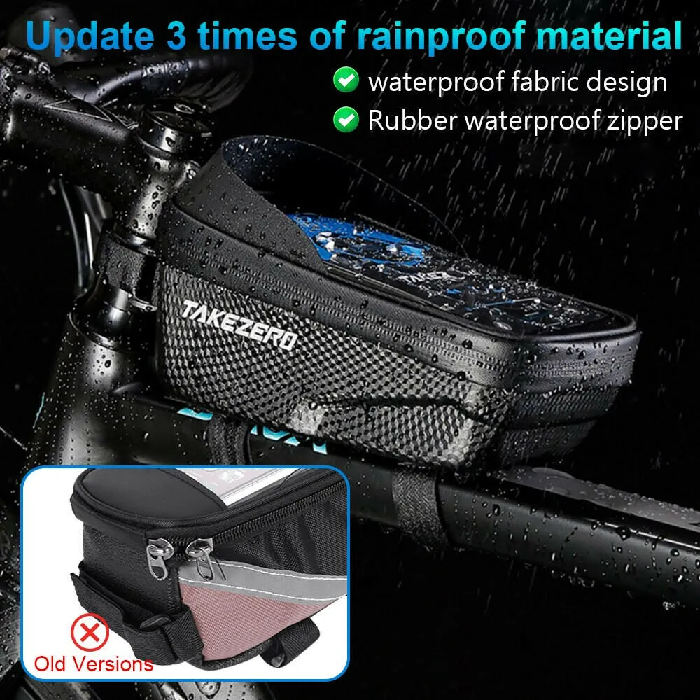 NEWBOLER Bike Bag 1.5L Frame Front Tube Cycling Bag Bicycle Waterproof Phone Case Holder 6.9Inches Touchscreen Bag Accessorie