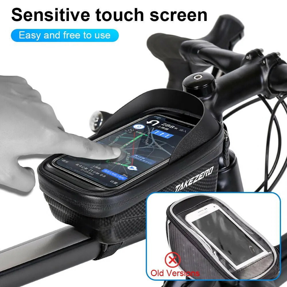 NEWBOLER Bike Bag 1.5L Frame Front Tube Cycling Bag Bicycle Waterproof Phone Case Holder 6.9Inches Touchscreen Bag Accessorie