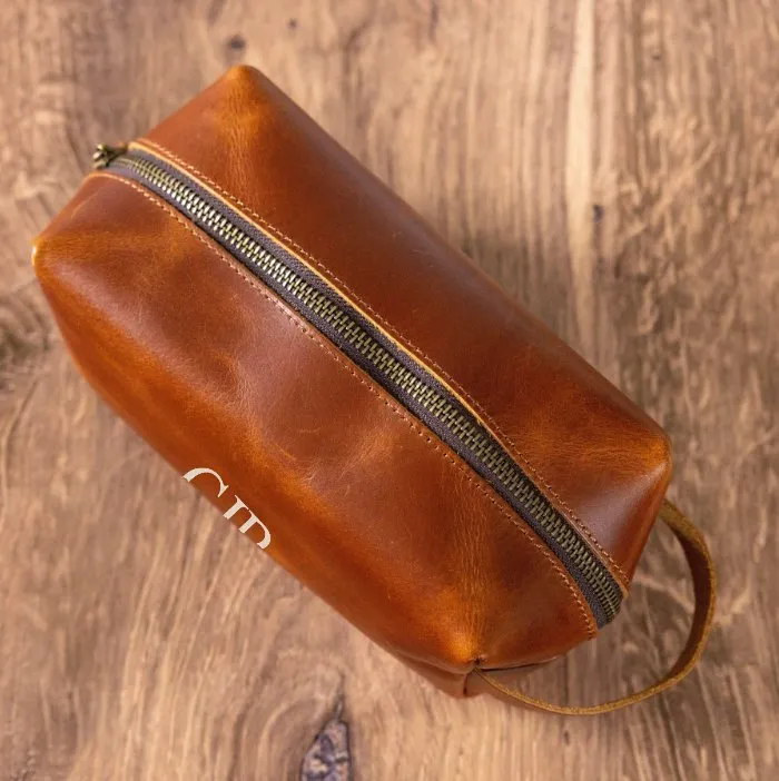 Personalized Leather Dopp Kit