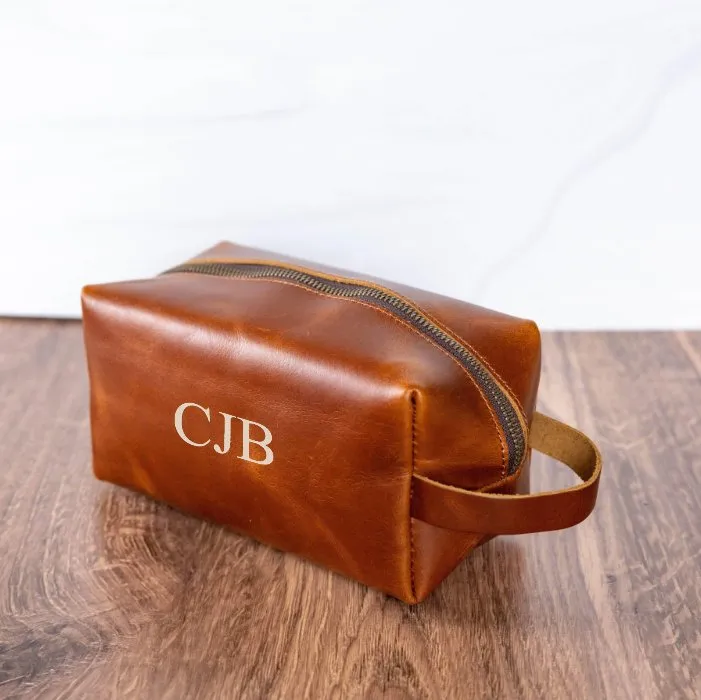 Personalized Leather Dopp Kit