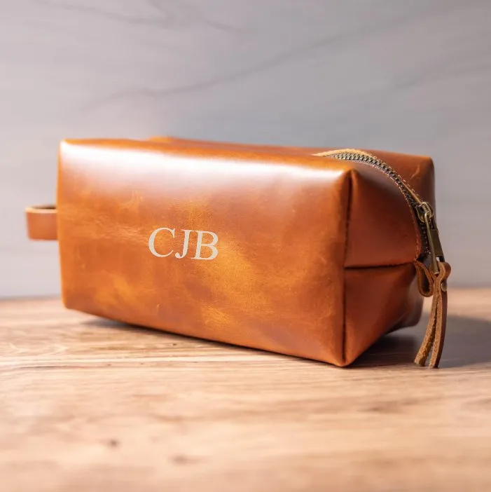 Personalized Leather Dopp Kit