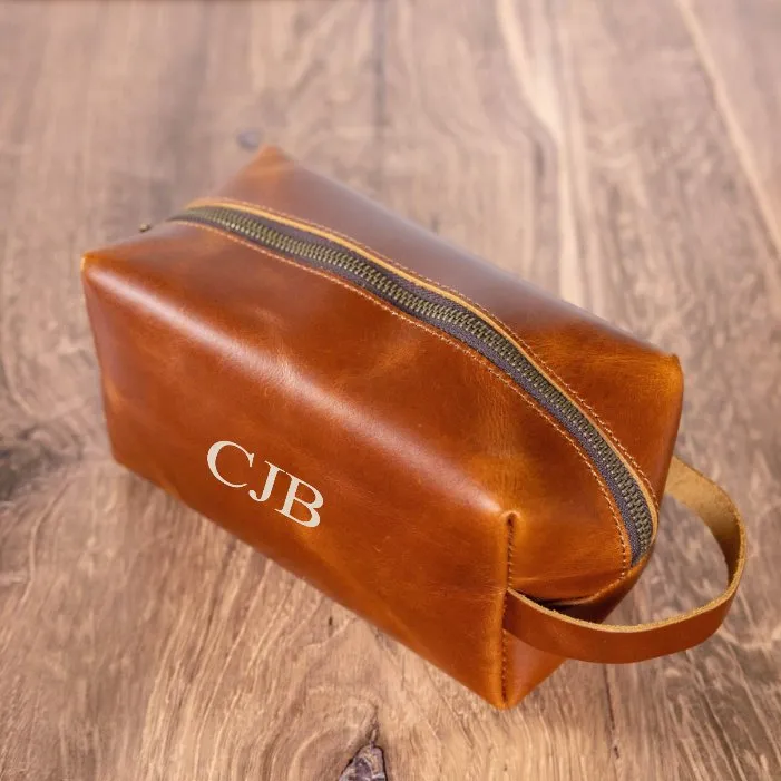 Personalized Leather Dopp Kit