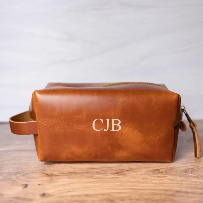 Personalized Leather Dopp Kit