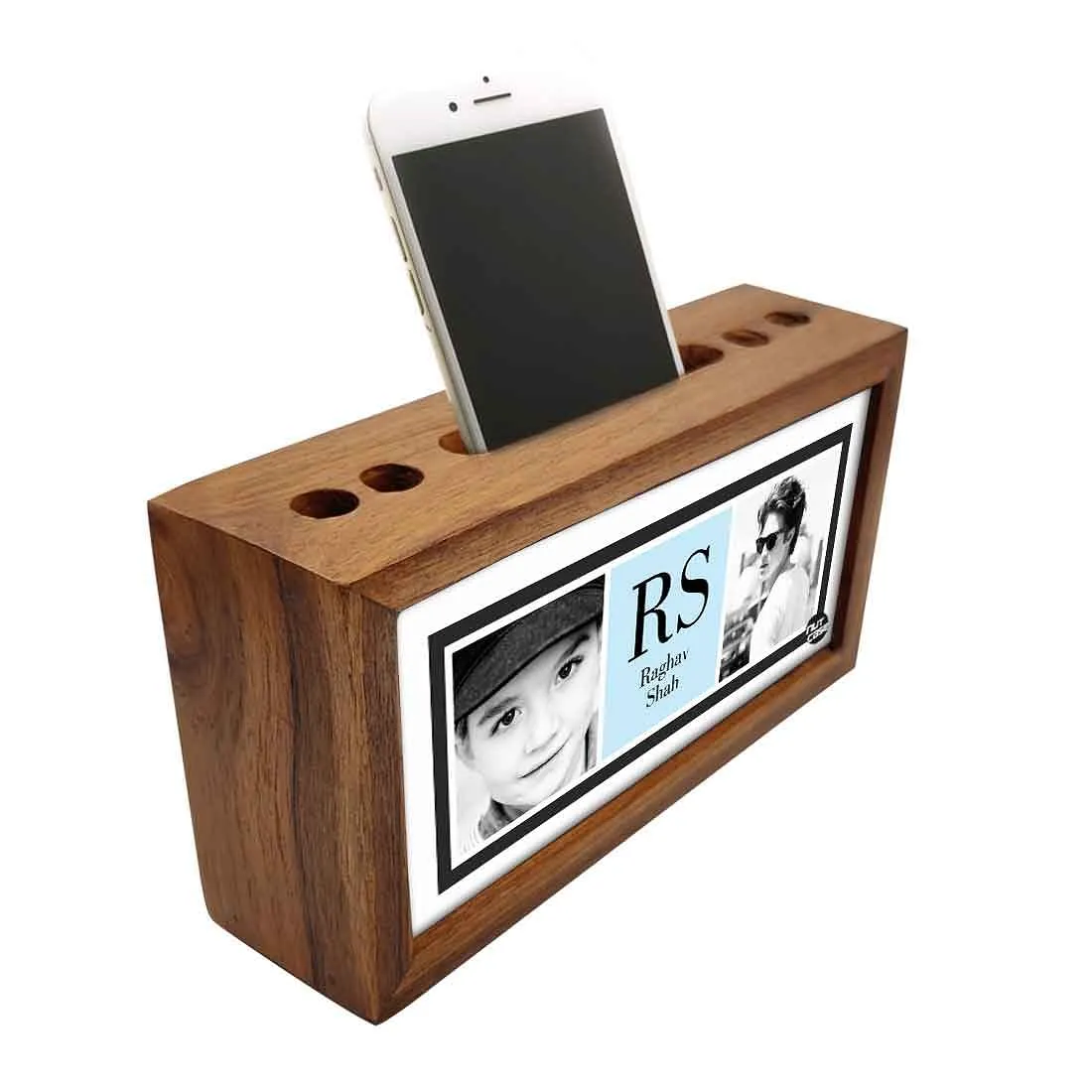 Personalized personalized Wood desk organizer - Add Your Text - Boy