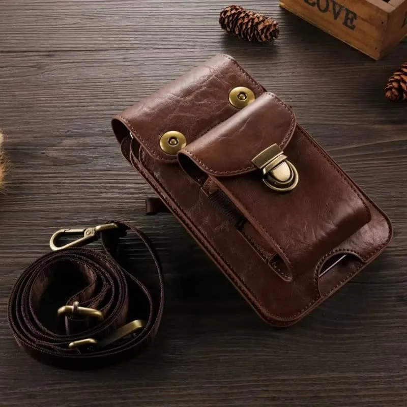 Phone Holster Crossbody Leather Belt Bag