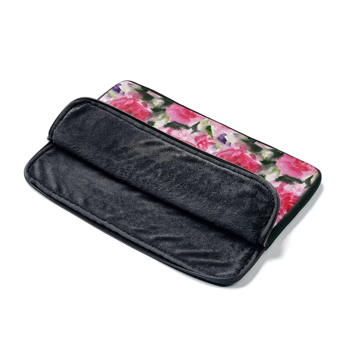 Pink Rose Floral Print 12', 13", 14" Laptop Sleeve Computer Bag Cover- Made in the USA