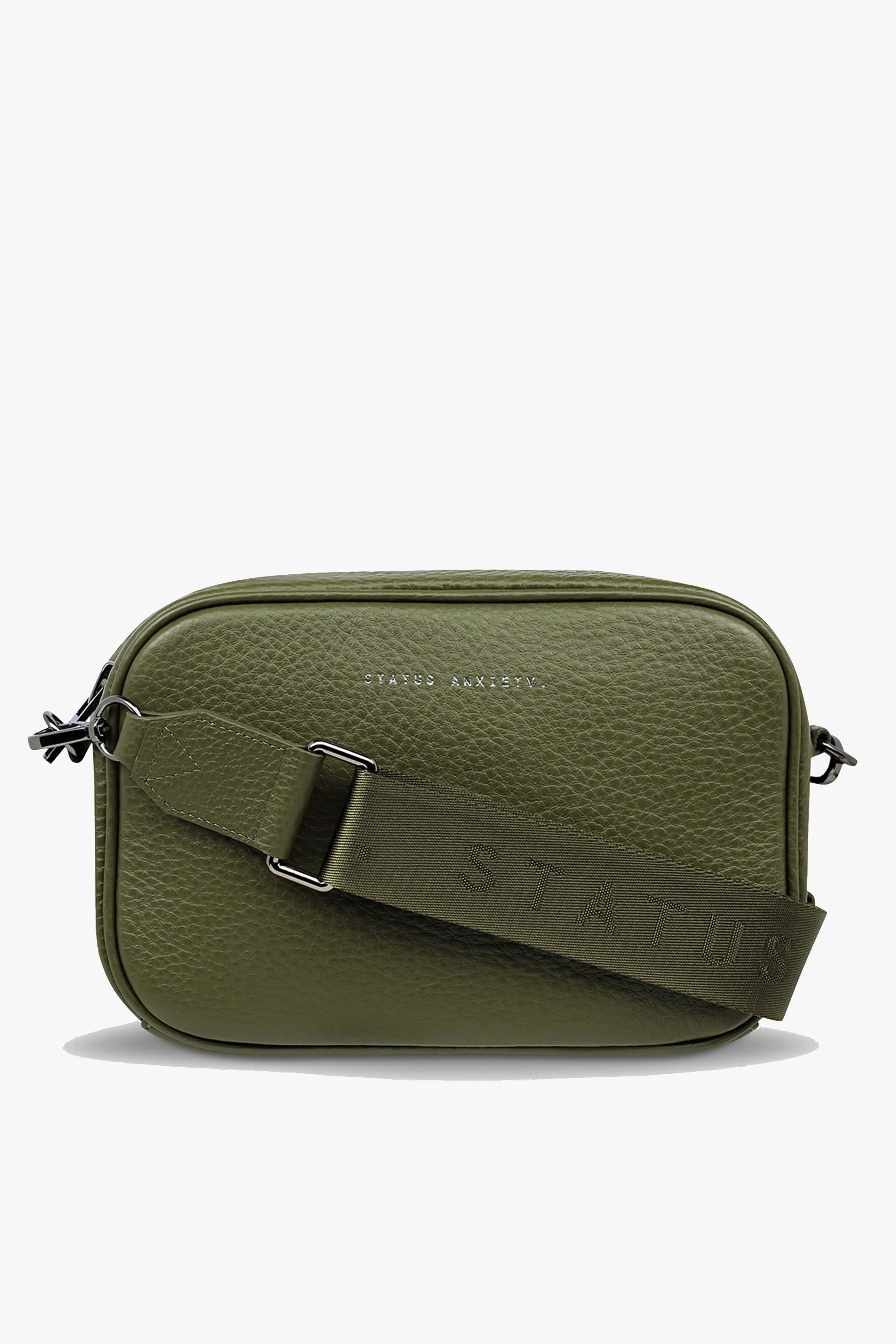 Plunder Khaki Crossbody Bag Webbed Strap