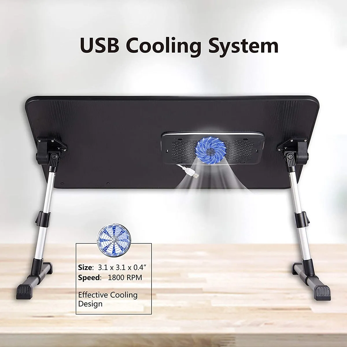 Portable Folding Laptop Stand Holder Study Table Desk Cooling Fan Foldable Computer Desk for Bed Sofa Tea Serving Table Stand