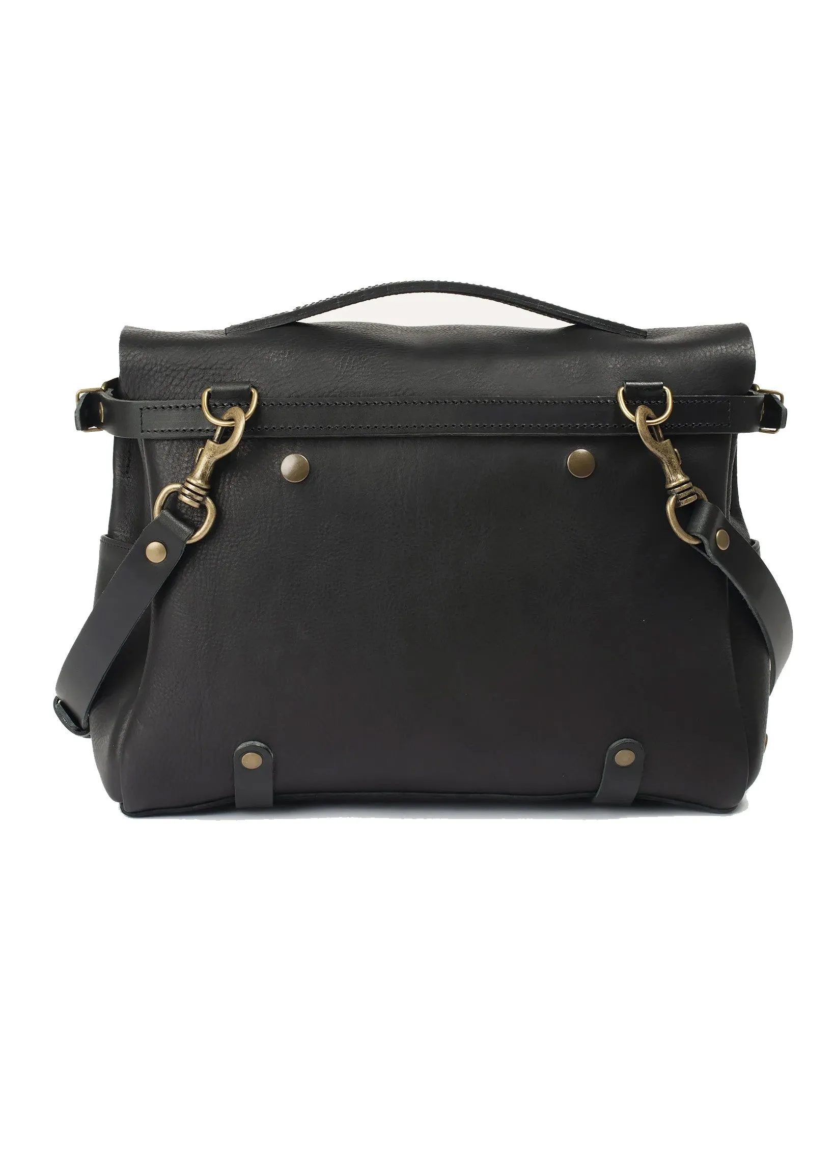 POSTMAN BAG ÉCLAIR M | Vegetable Tanned Leather | Black