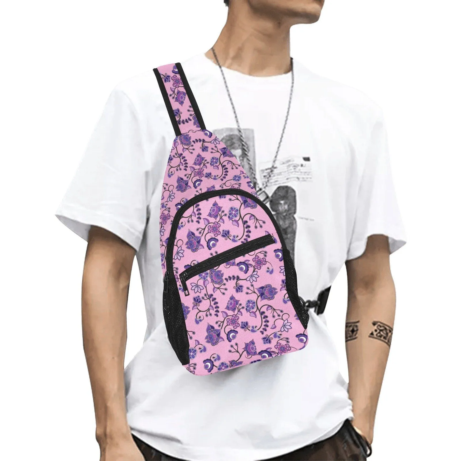 Purple Floral Amour Chest Bag