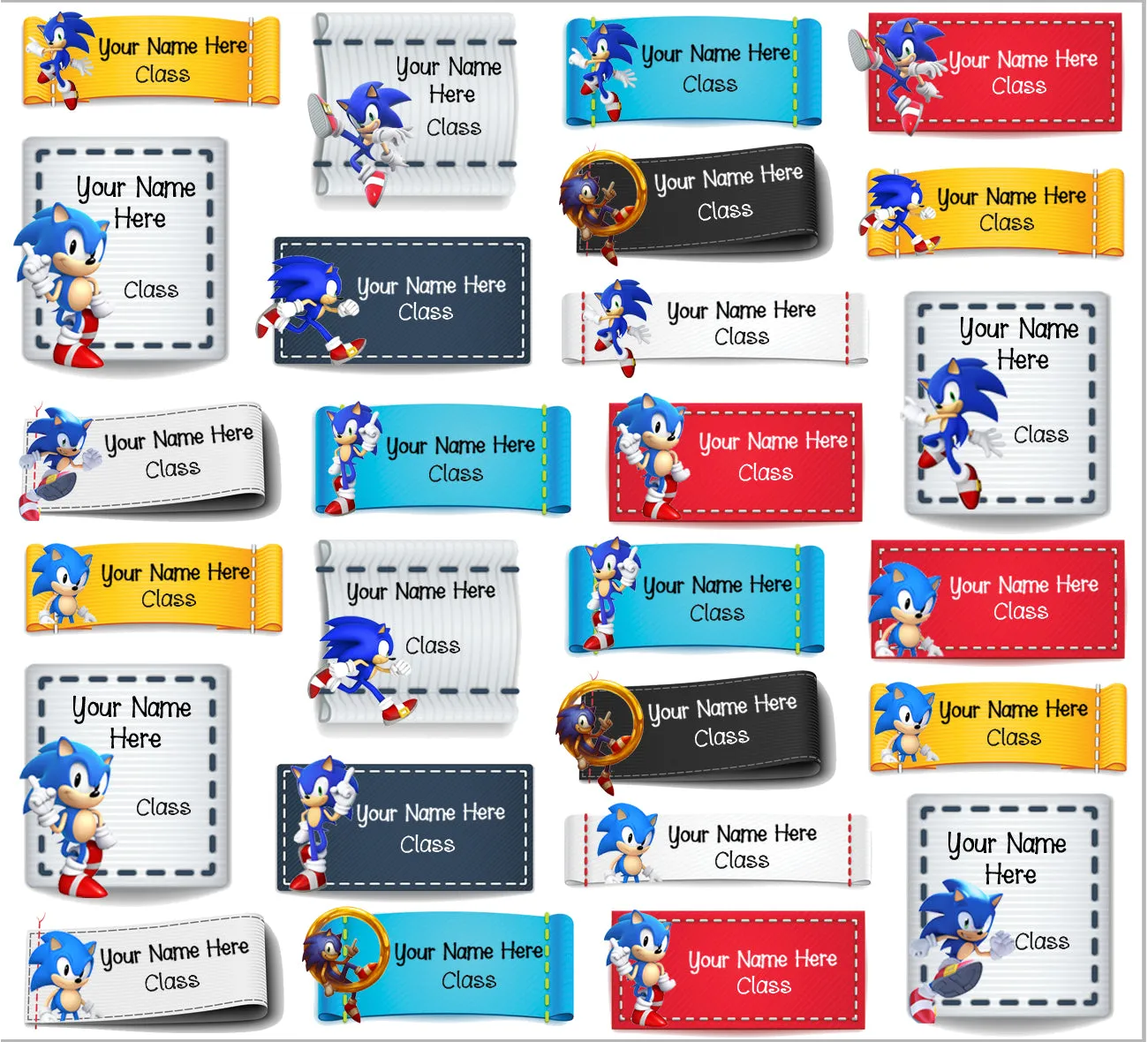 ""Sonic" School labels packs