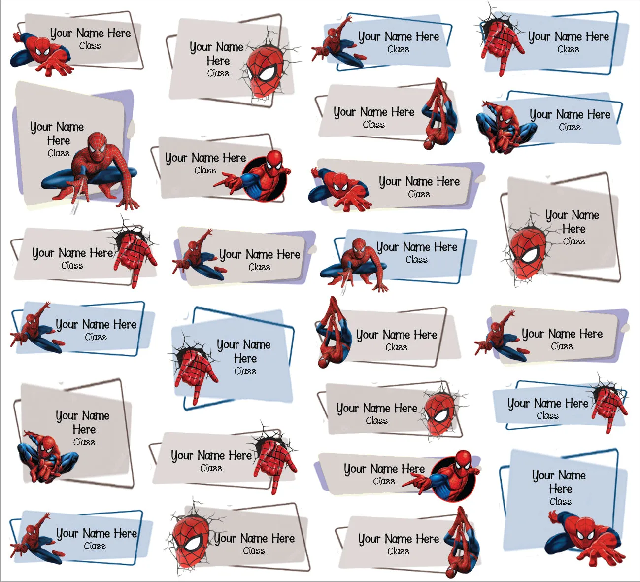 ""Spiderman" School labels packs