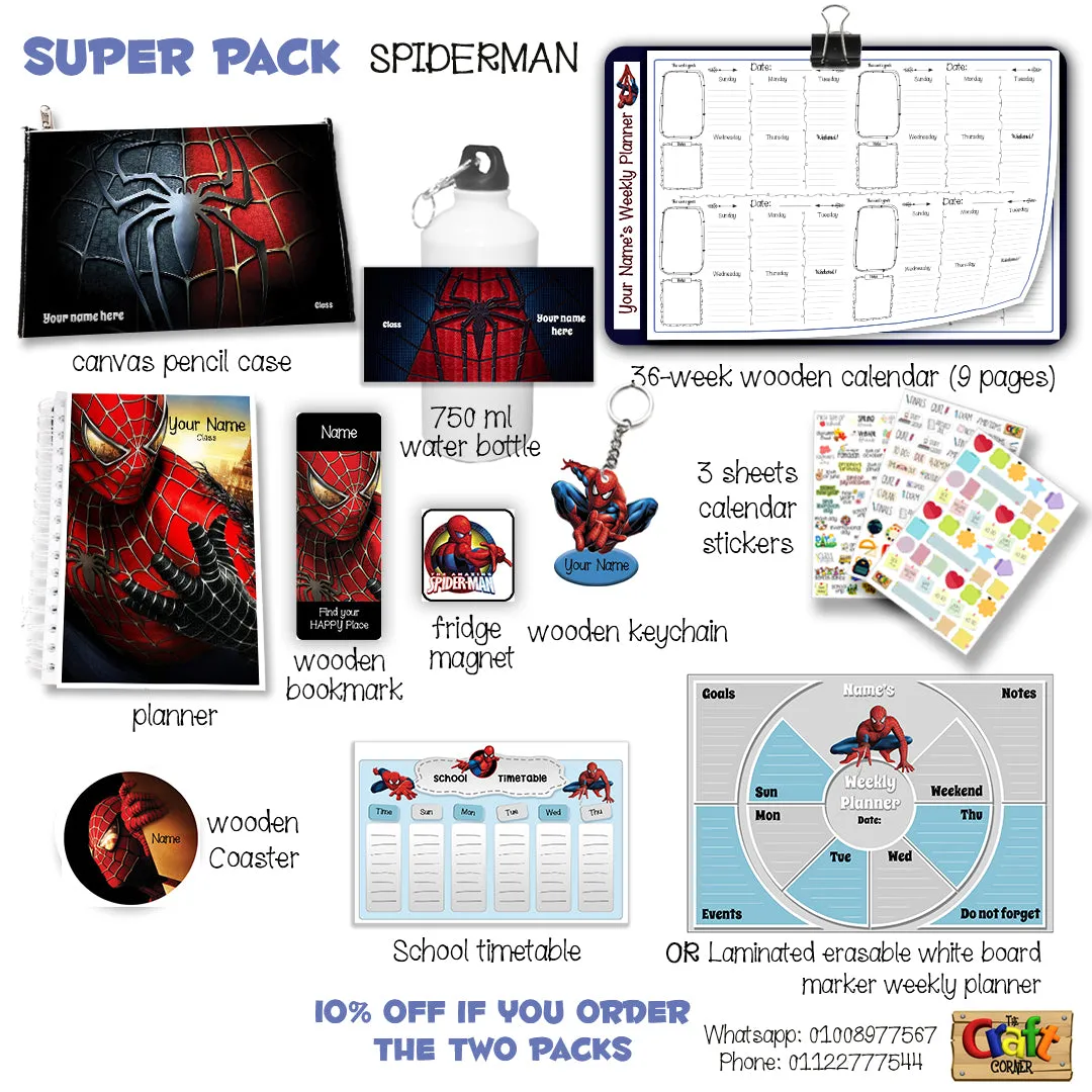 ""Spiderman" School labels packs