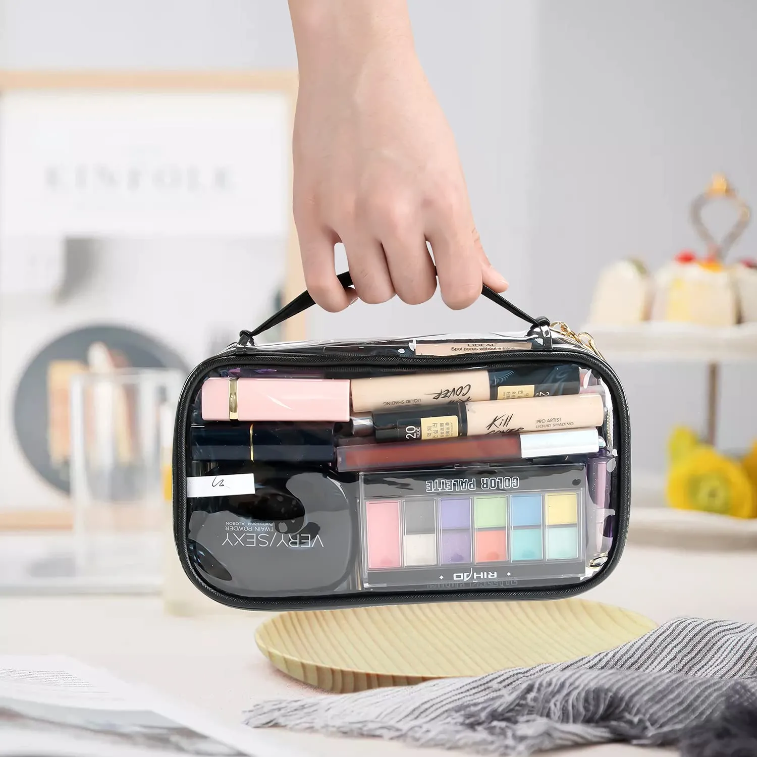 Relavel Portable Clear Makeup Bag