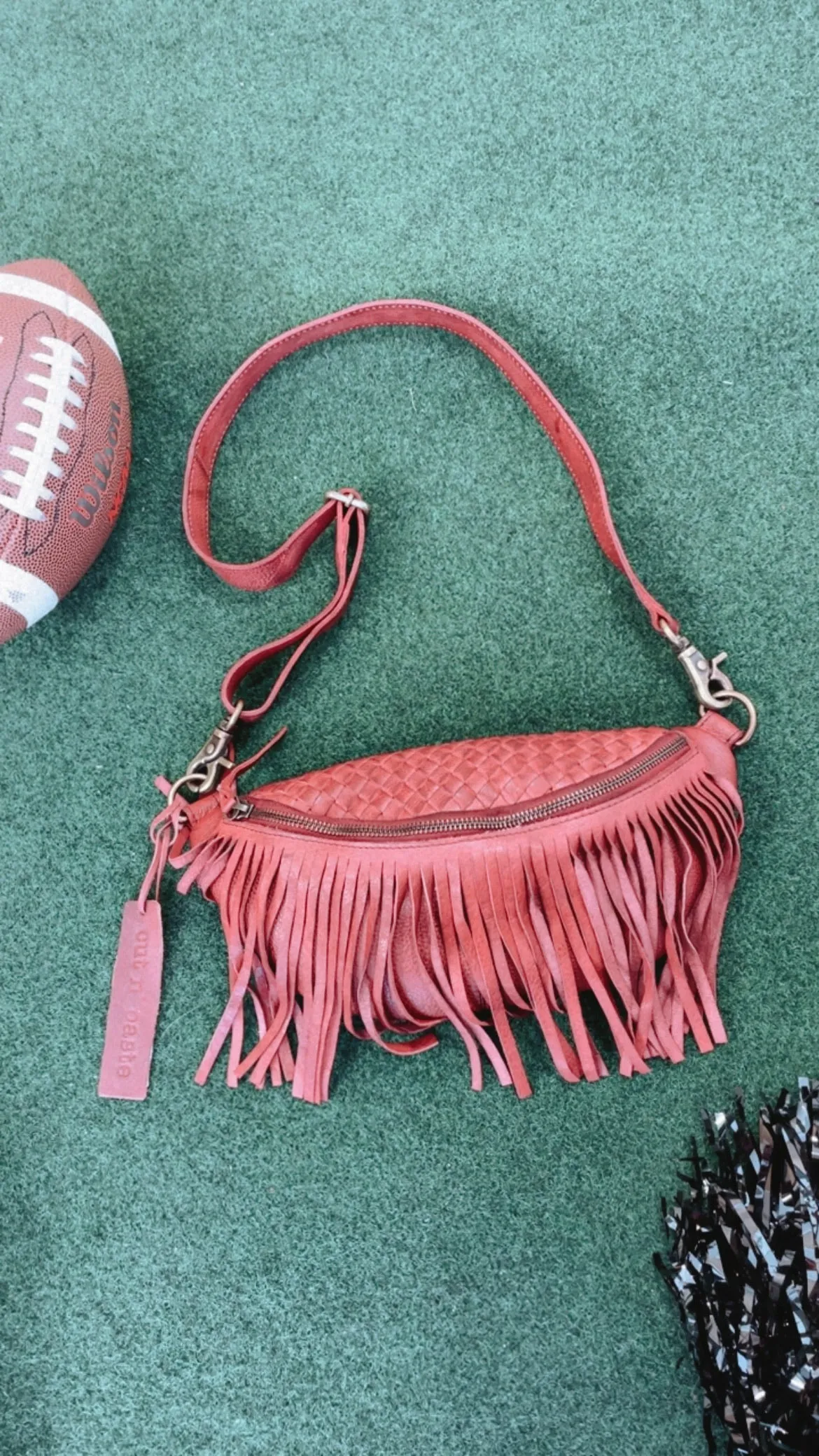 Revival Fringe Fanny Pack, Boho Red