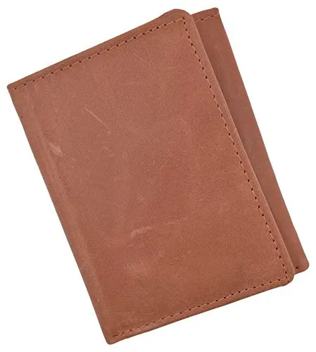 RFID Blocking Mens Vintage Soft Genuine Leather Classic Style Trifold Wallet