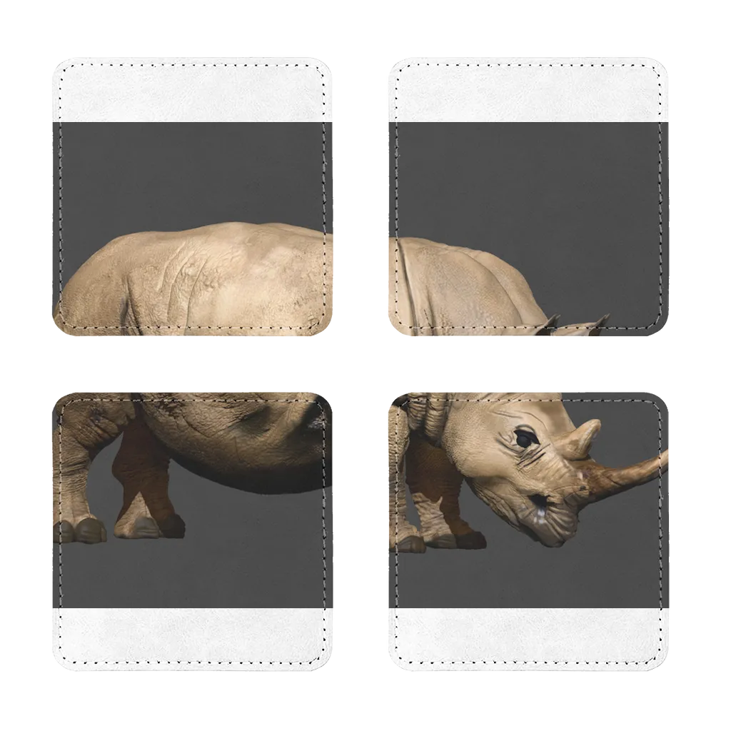 Rhino Character Sublimation Coasters Pack of Four