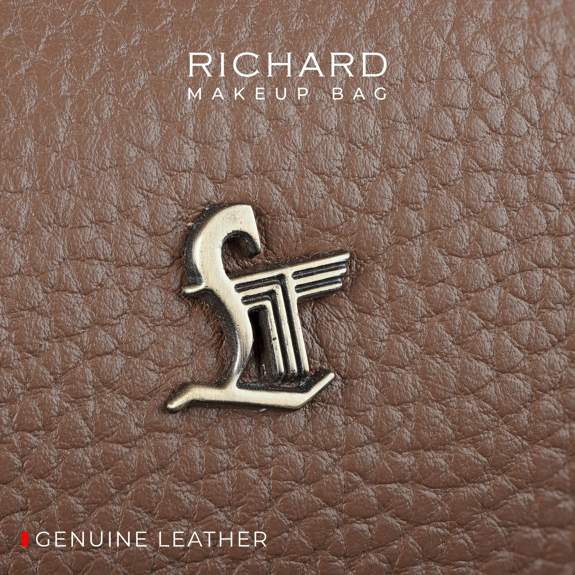 Richard's Leather Toiletry  /  Shaving Kit Bag For Men | For Carrying Grooming Essentials & Travel | In Black, Brown & Tan