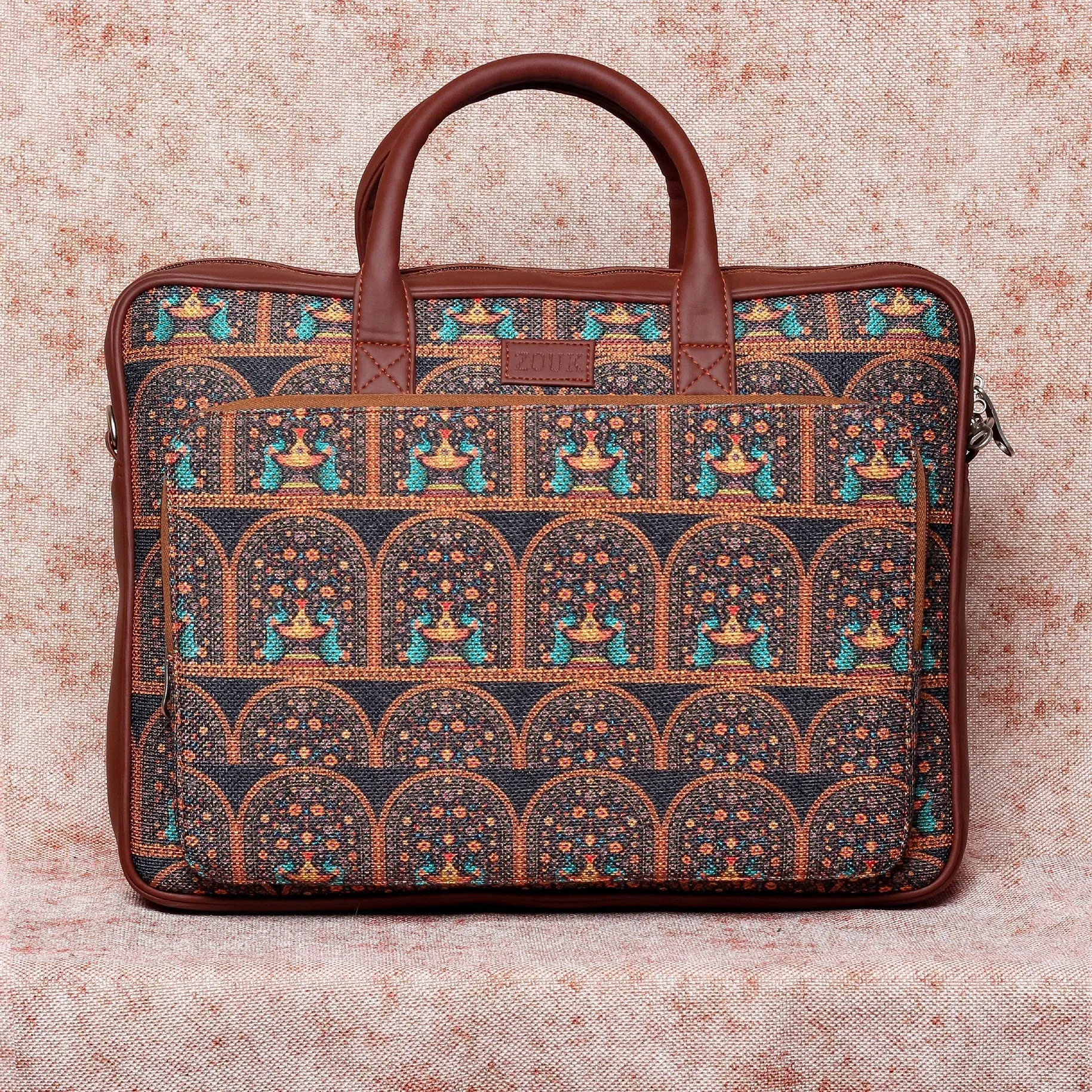 Royal Indian Peacock Motif Laptop Bag