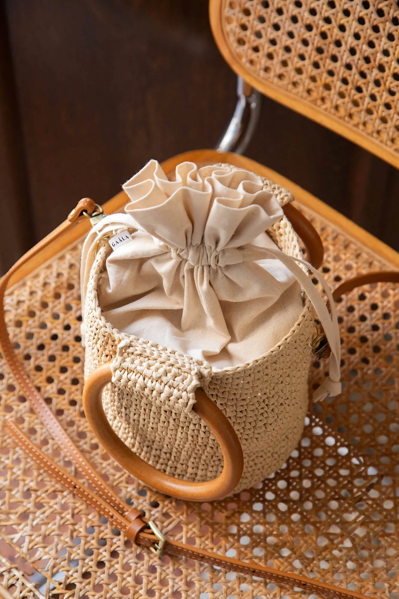 Ruth Raffia Bucket Bag