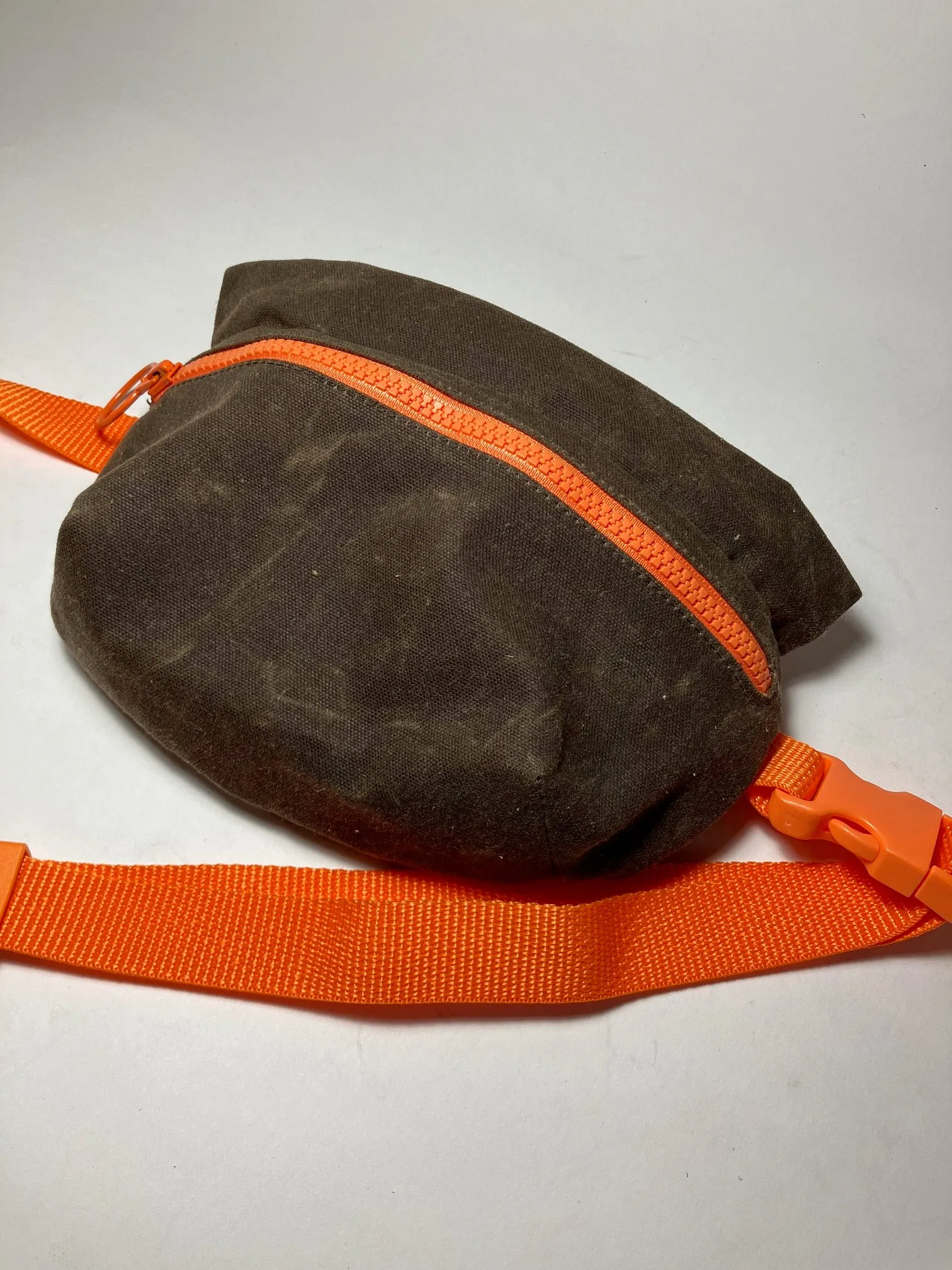 SAMPLE brown Fanny pack, waist bag, WAXED CANVAS FANNY PACK