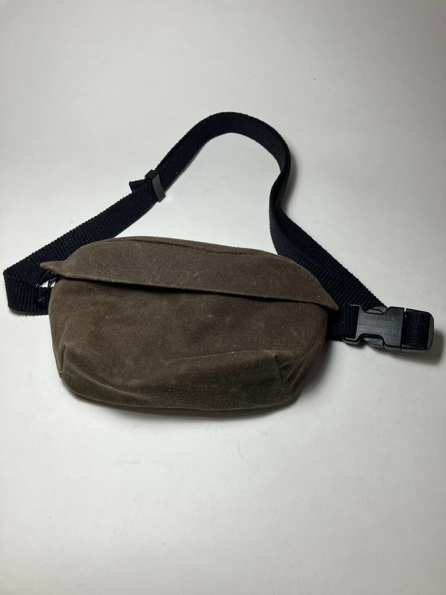 SAMPLE brown Fanny pack, waist bag, WAXED CANVAS FANNY PACK