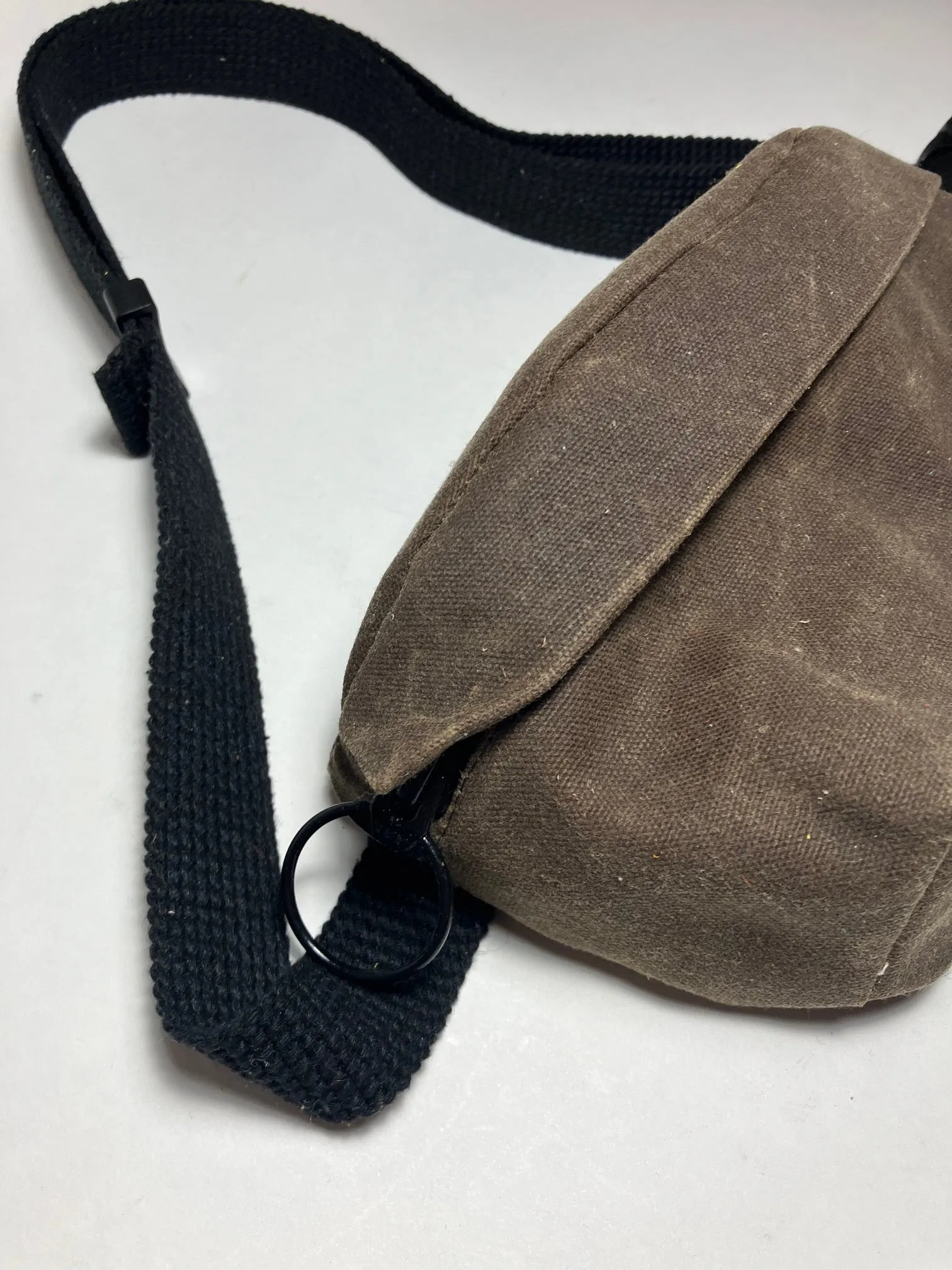 SAMPLE brown Fanny pack, waist bag, WAXED CANVAS FANNY PACK