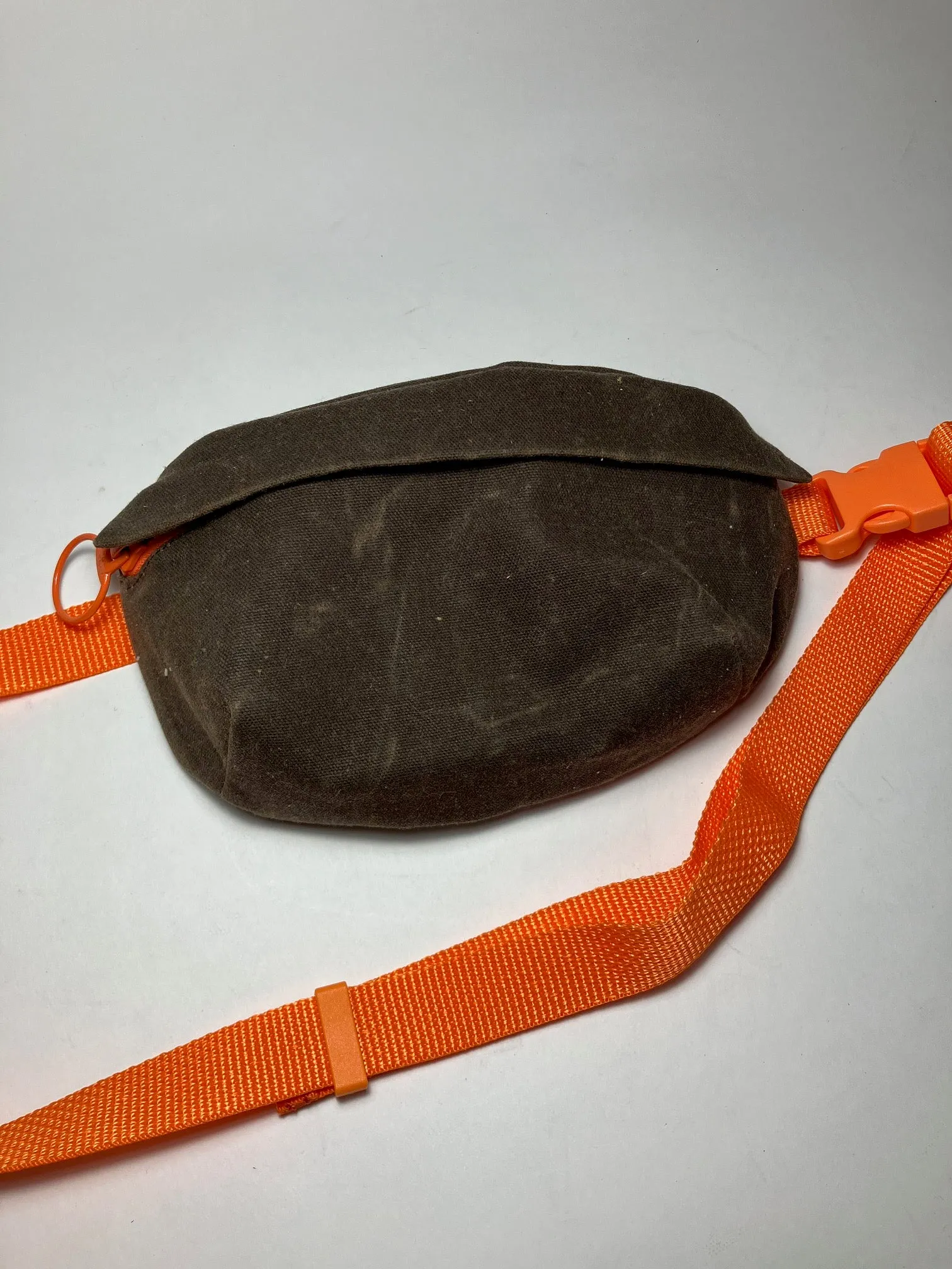 SAMPLE brown Fanny pack, waist bag, WAXED CANVAS FANNY PACK