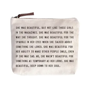 She Was Beautiful Canvas Bag