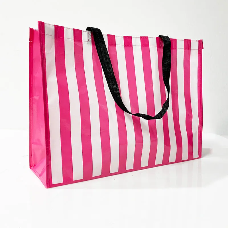 Shopping Bag Pink Stripe