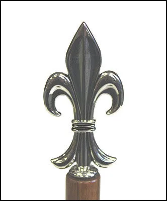 Simply Bamboo Brown Carbonized Bamboo Paper Towel Holder w/ Metal Fleur-De-Lis Ornament - 15.25"