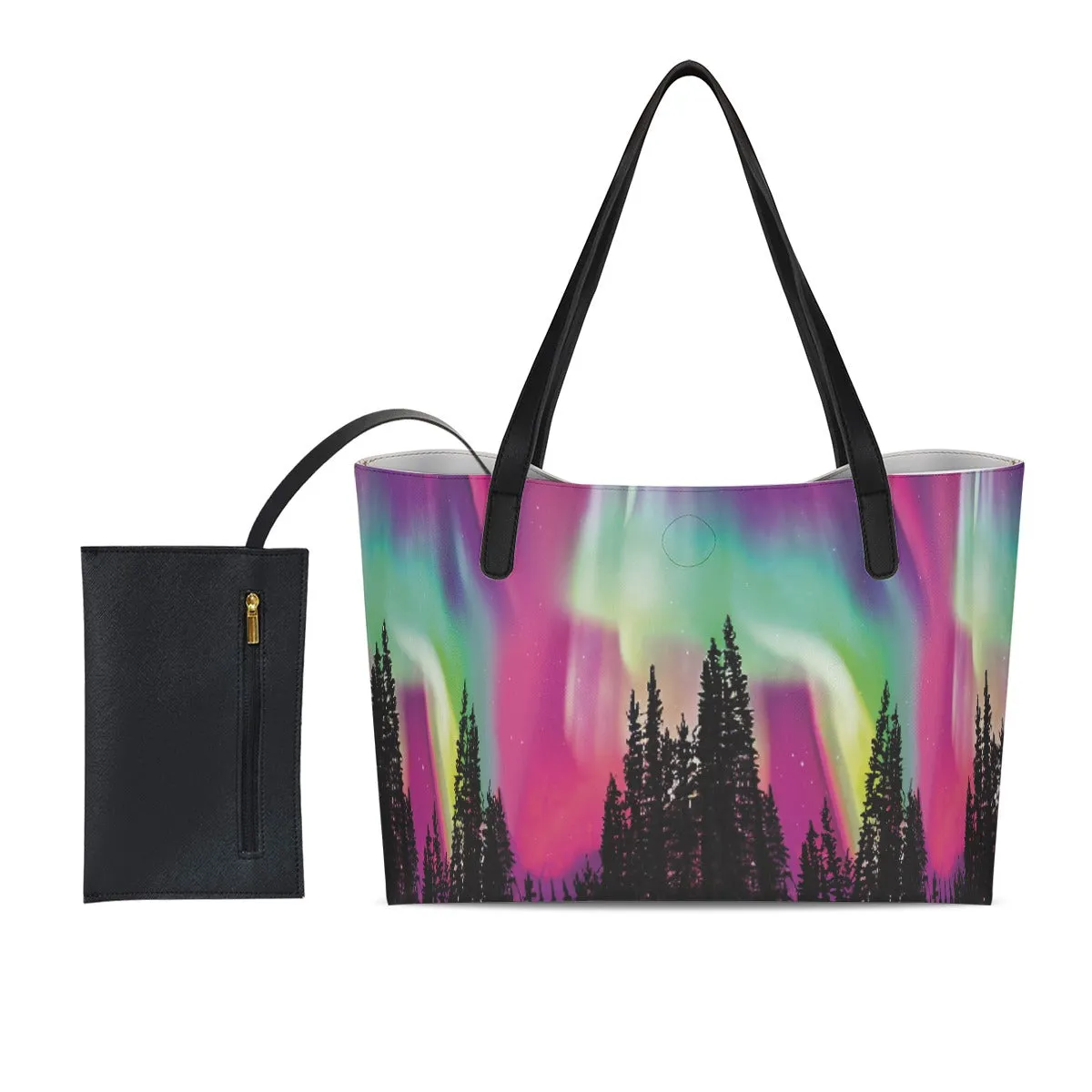 Summer Nights Shopping Tote Bag With Black Mini Purse