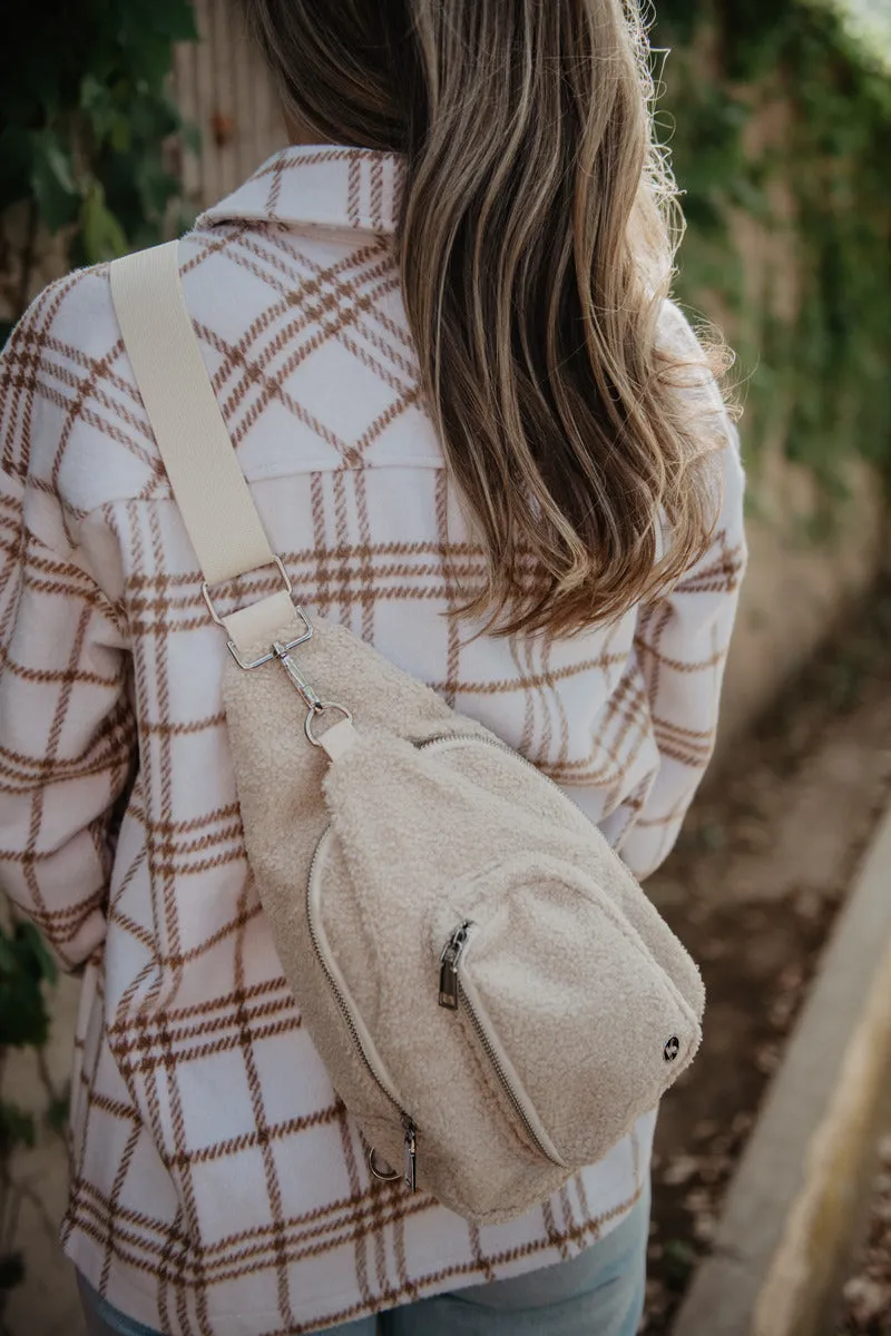 Tan Sherpa SLING BAG Crossbody