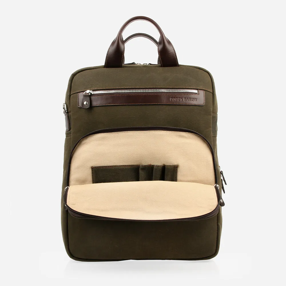 The Backpack Olive Canvas