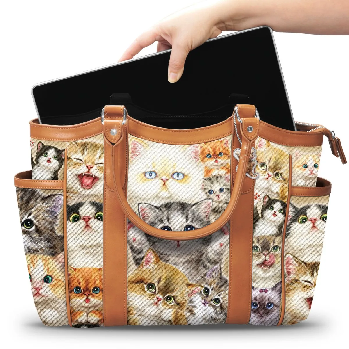 The Bradford Exchange Cats With Purr-Sonality Tote Bag by Kayomi Harai 18"-Inches