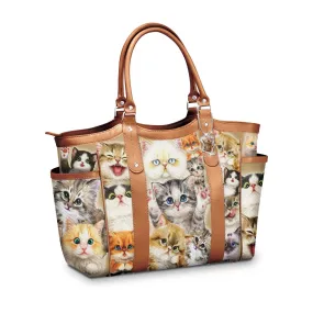 The Bradford Exchange Cats With Purr-Sonality Tote Bag by Kayomi Harai 18"-Inches