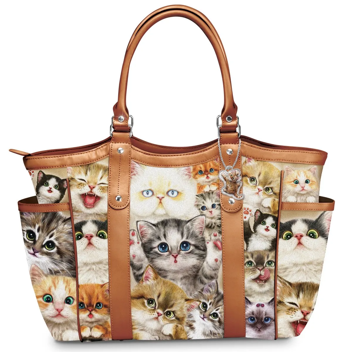 The Bradford Exchange Cats With Purr-Sonality Tote Bag by Kayomi Harai 18"-Inches