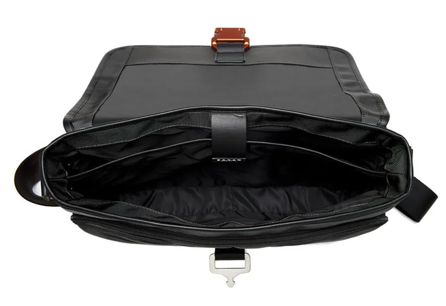 The Davek Messenger Bag - Black Nylon