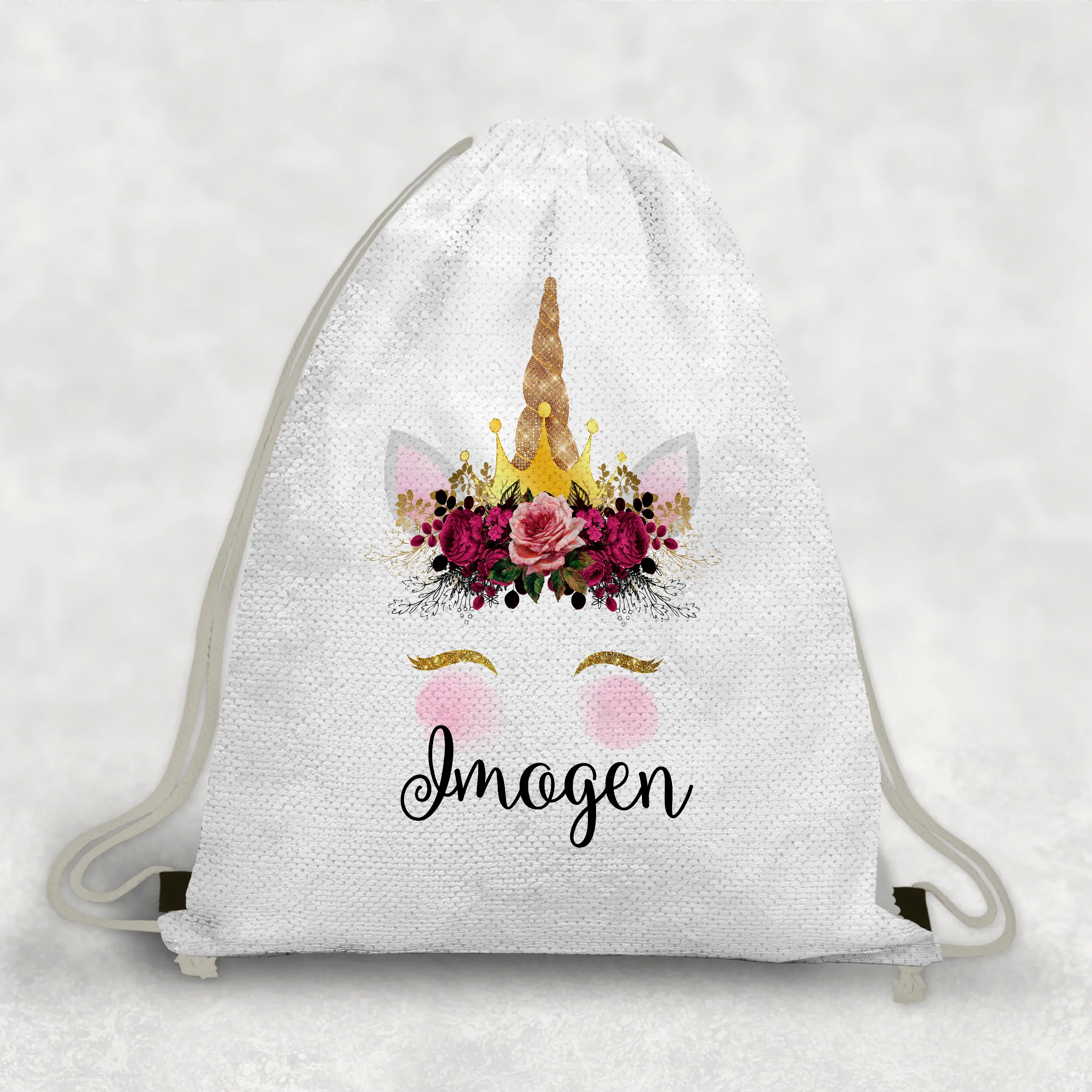 Unicorn Personalised Mermaid Sequin PE School Bag