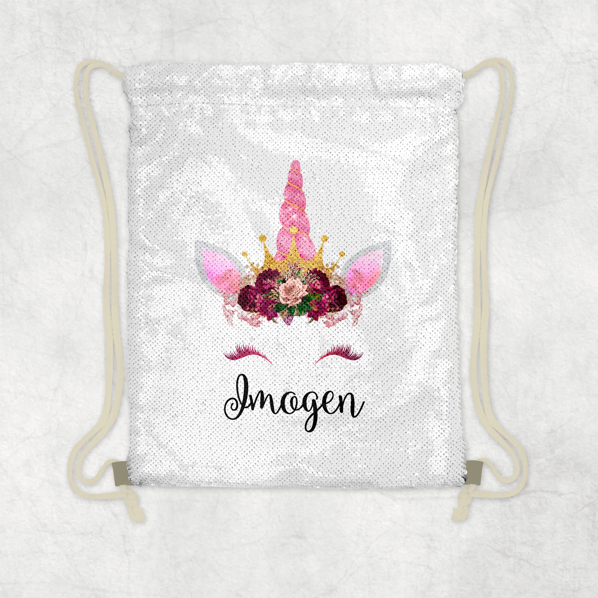 Unicorn Personalised Mermaid Sequin PE School Bag