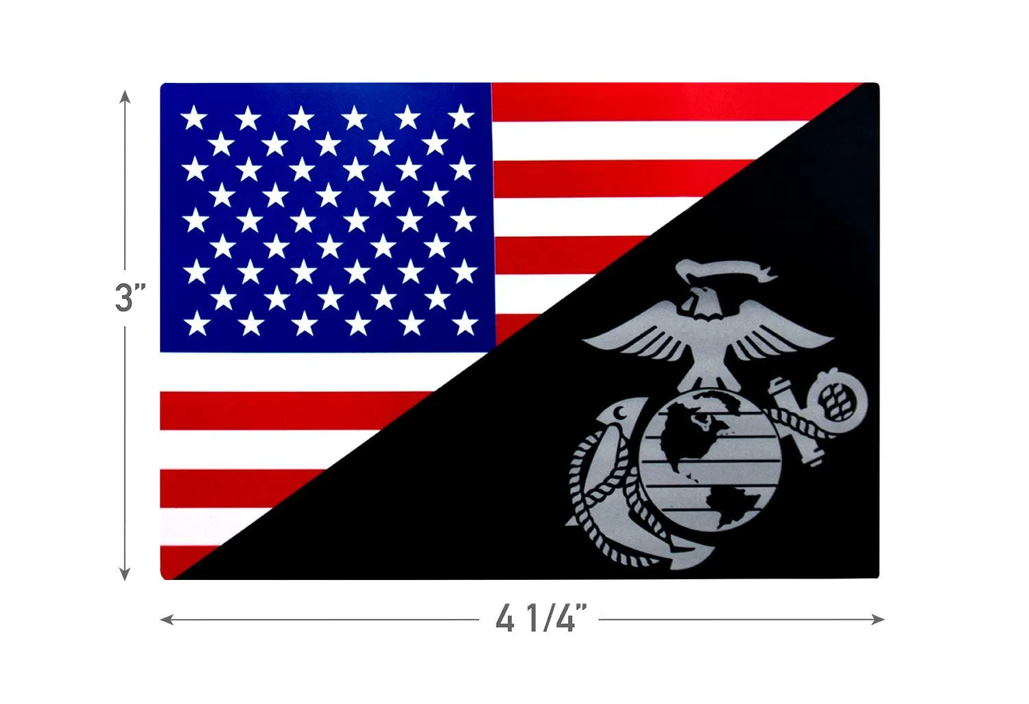 USMC Eagle, Globe and Anchor Flag Decal (Outside / Back Gum)