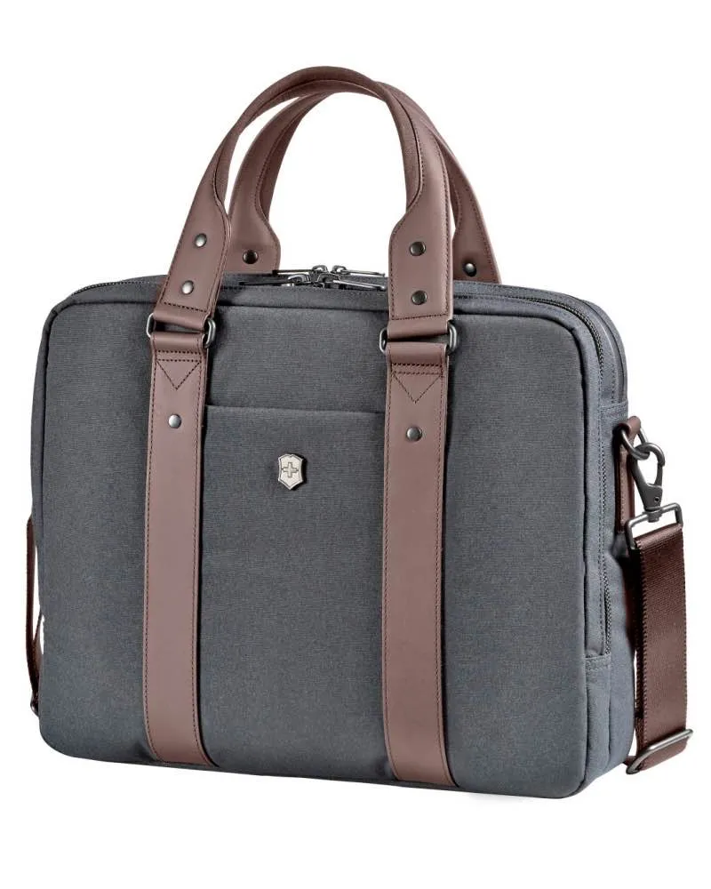 Victorinox Architecture Bodmer - Dual Compartment Laptop Briefcase Grey/Brown