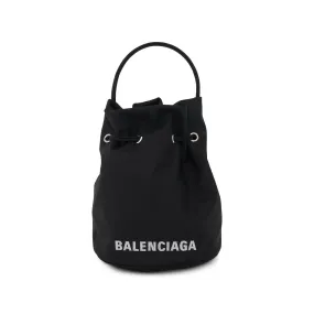 Wheel XS Drawstring Bucket Bag in Black