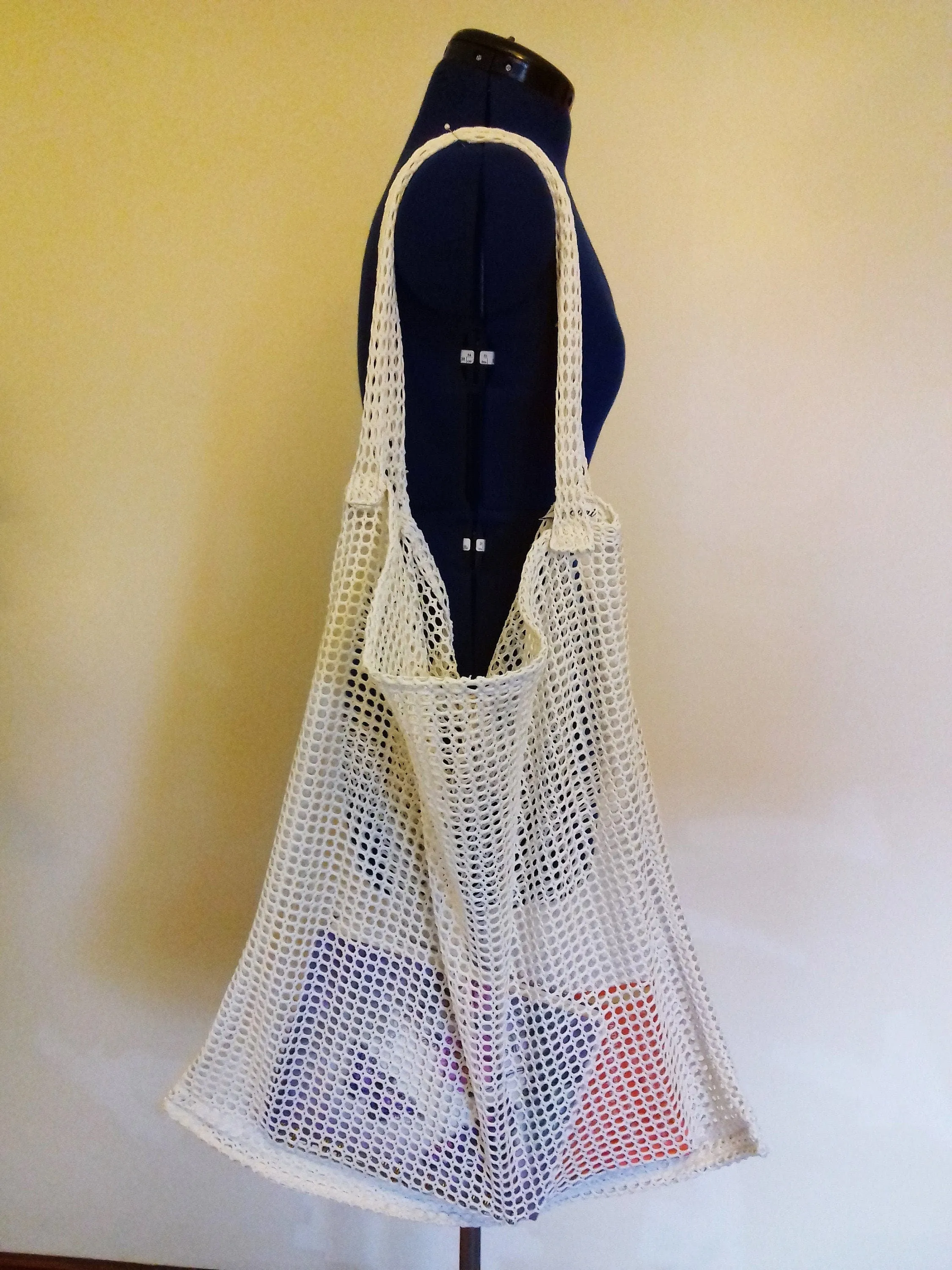 White String Bag Large Shoulder Shopper Tote