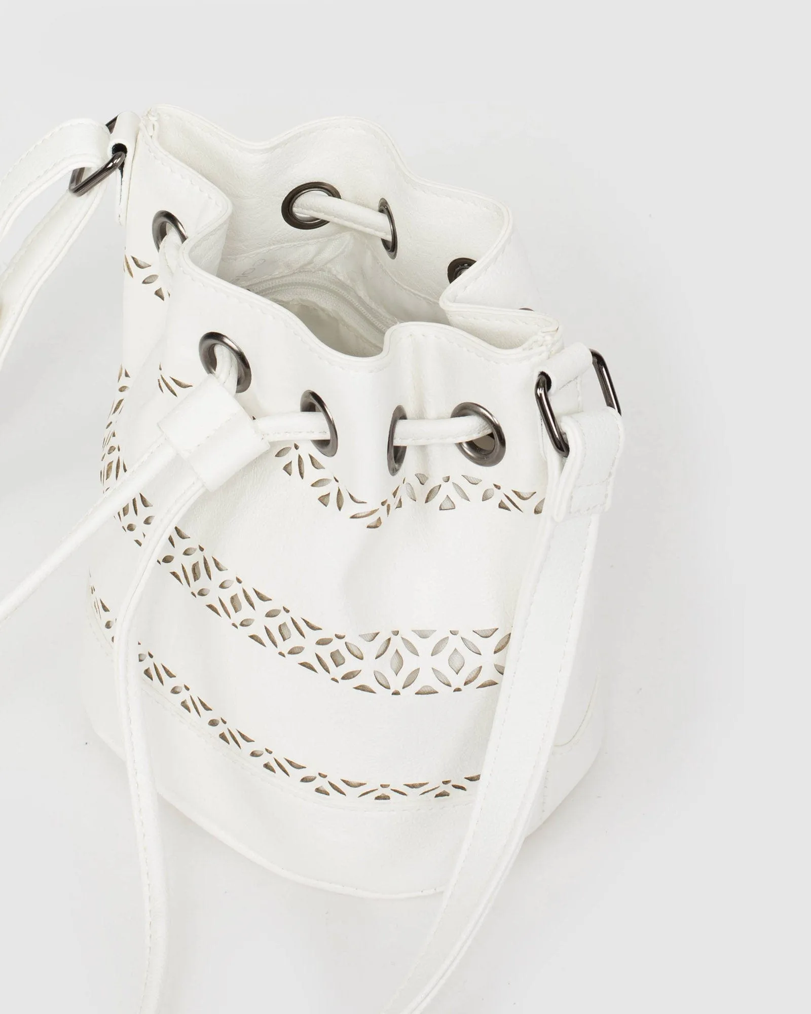 White Tali Bucket Bag